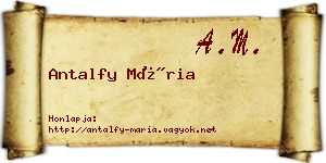 Antalfy Mária névjegykártya