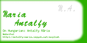 maria antalfy business card