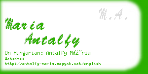 maria antalfy business card